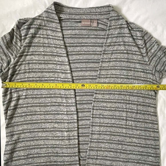 Chicos Soft Cardigan Gray Stripes Size 2 Large - Picture 5 of 7